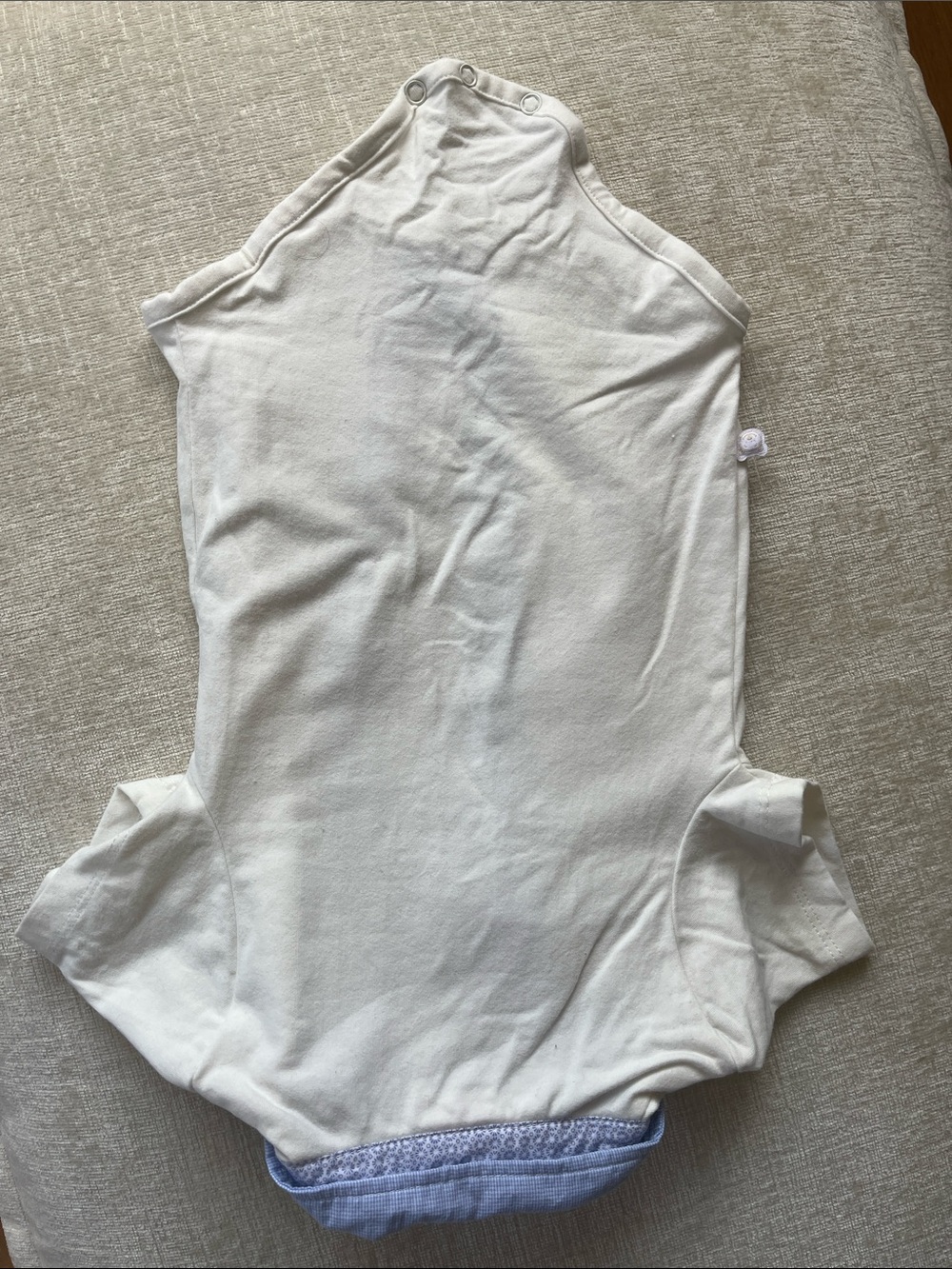 Noukie's Cream & Light Blue Baby Polo Bodysuit - Picture 5 of 7